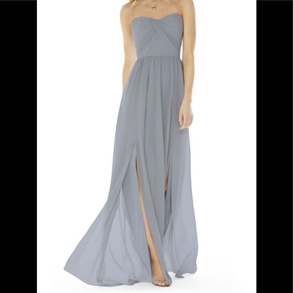 SOCIAL BRIDESMAID Strapless Georgette A-Line Gown - Picture 1 of 15